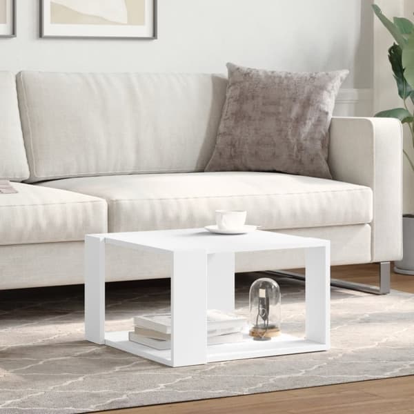 vidaXL Salongbord hvit 51,5x51,5x30 cm konstruert tre