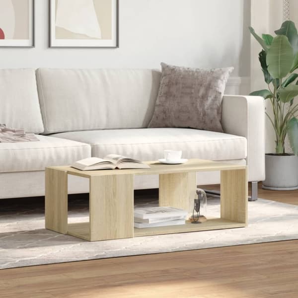 vidaXL Soffbord sonoma-ek 89,5x48x30 cm konstruerat trä