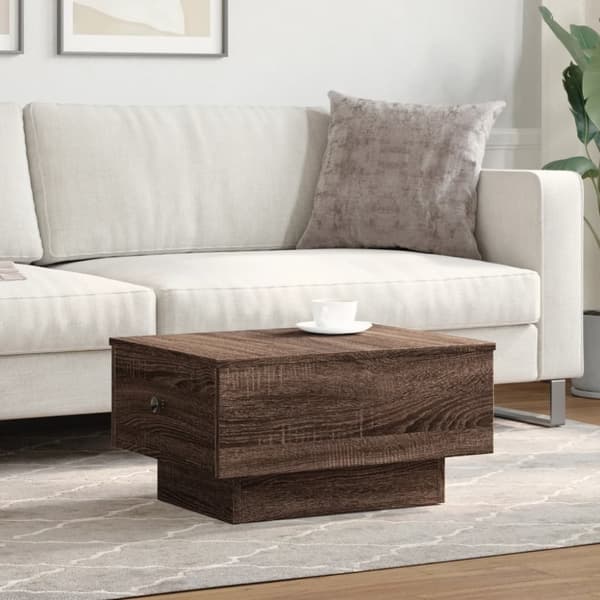 vidaXL sofabord 60x45x31 cm konstrueret træ brun egetræsfarve