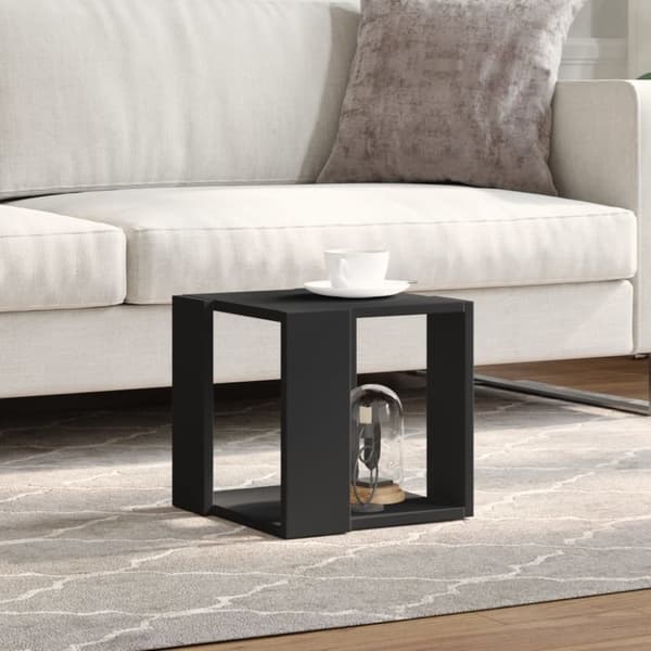 vidaXL sofabord 32x32x30 cm konstrueret træ sort