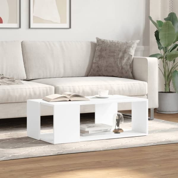 vidaXL sofabord 89,5x48x30 cm konstrueret træ hvid