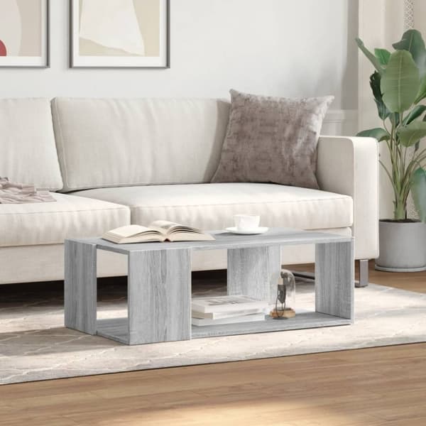 vidaXL Salongbord grå sonoma 89,5x48x30 cm konstruert tre