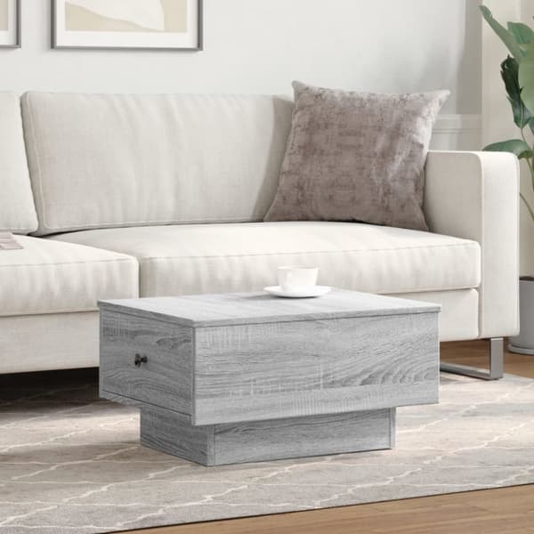 vidaXL Soffbord grå sonoma 60x45x31 cm konstruerat trä