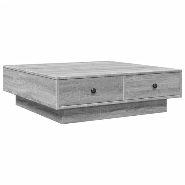 vidaXL Soffbord grå sonoma 90x90x28 cm konstruerat trä