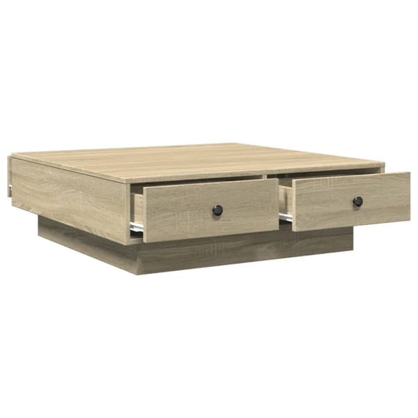vidaXL Soffbord sonoma-ek 90x90x28 cm konstruerat trä