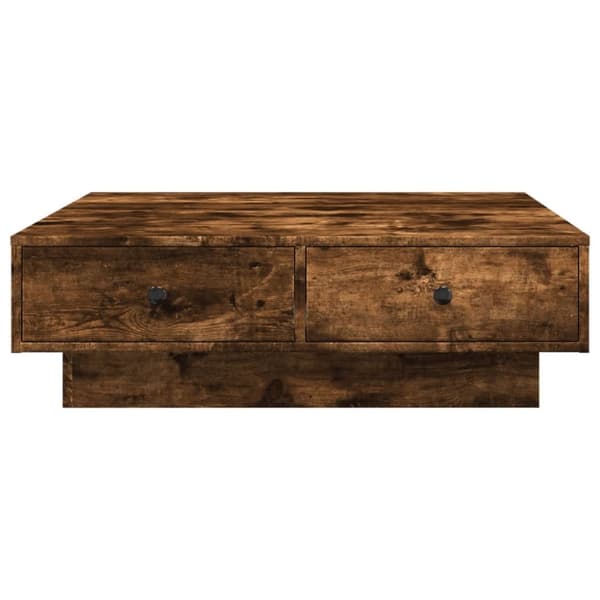 vidaXL sofabord 90x90x28 cm konstrueret træ røget egetræsfarve