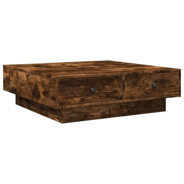 vidaXL sofabord 90x90x28 cm konstrueret træ røget egetræsfarve