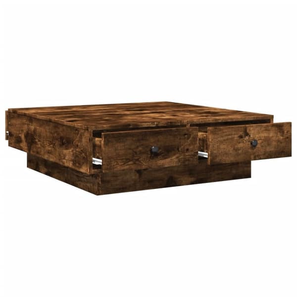 vidaXL sofabord 90x90x28 cm konstrueret træ røget egetræsfarve