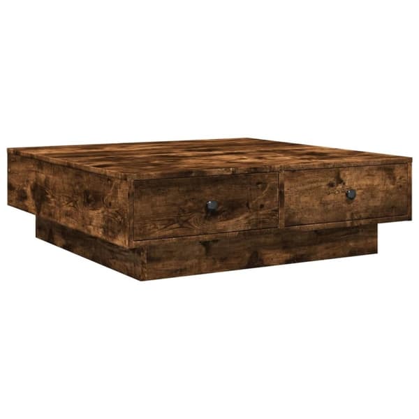 vidaXL sofabord 90x90x28 cm konstrueret træ røget egetræsfarve