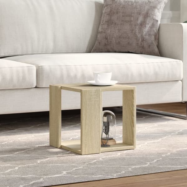 vidaXL sofabord 32x32x30 cm konstrueret træ sonoma-eg