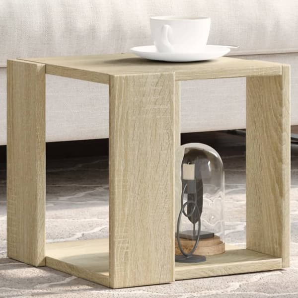 vidaXL sofabord 32x32x30 cm konstrueret træ sonoma-eg