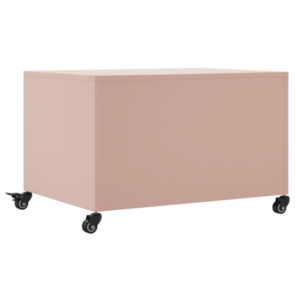 vidaXL Soffbord rosa 68x50x43,5 cm stål