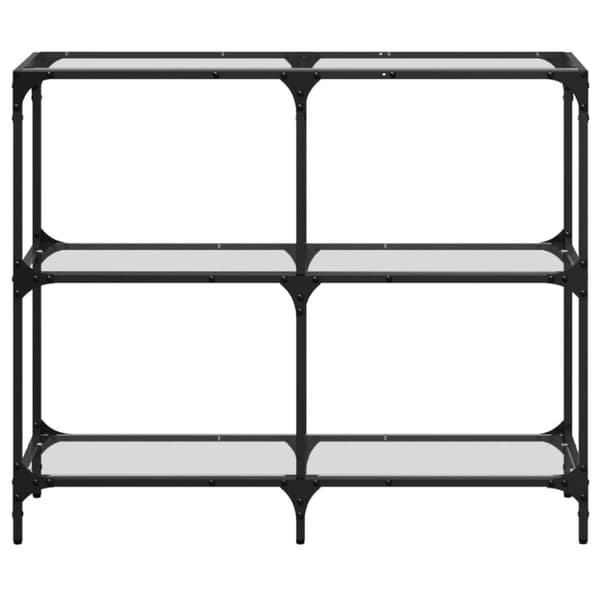 vidaXL Konsolbord med transparent glasskiva 98x30x81 cm stål