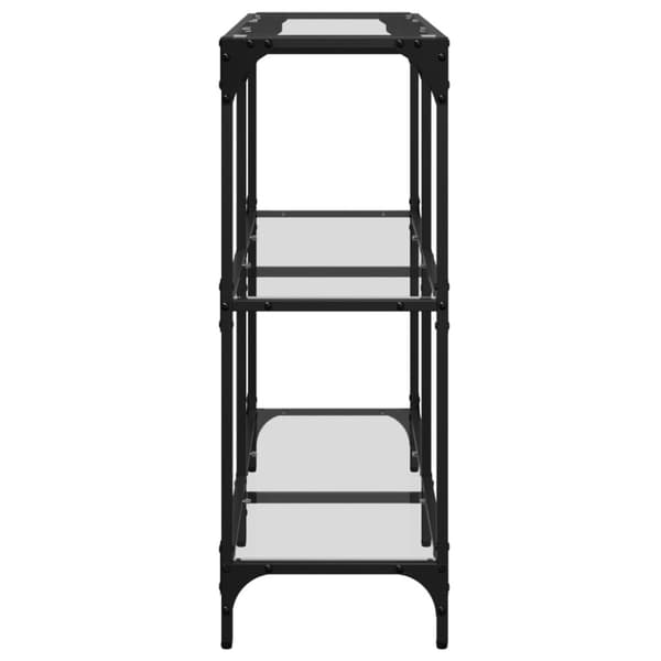 vidaXL Konsolbord med transparent glasskiva 98x30x81 cm stål