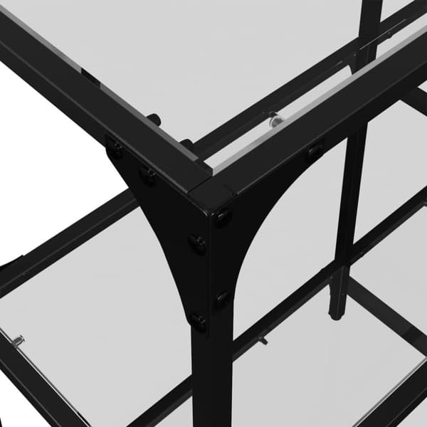 vidaXL Konsolbord med transparent glasskiva 98x30x81 cm stål