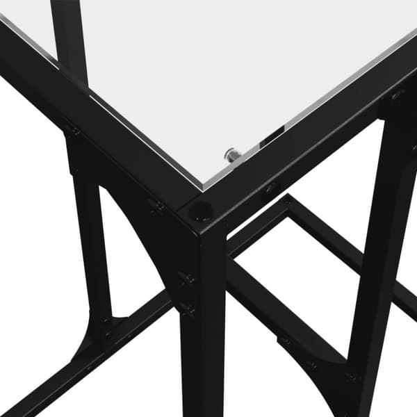 vidaXL Sidobord med transparent glasskiva 40x30x61,5 cm stål