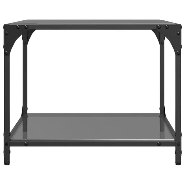 vidaXL Soffbord med svart glasskiva 2 st 50x50x40 cm stål