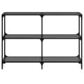 Miniatyrbilde 5 av 11: vidaXL Konsollbord med svart glassplate 118,5x30x81 cm stål