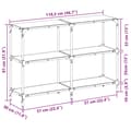 Miniatyrbilde 10 av 11: vidaXL Konsollbord med svart glassplate 118,5x30x81 cm stål
