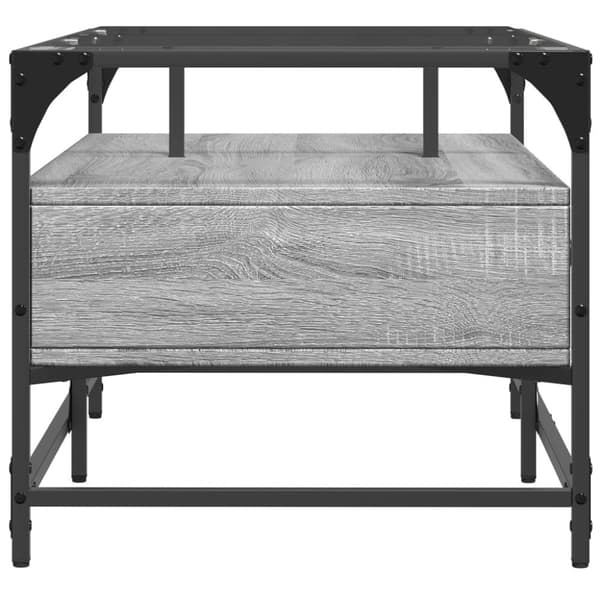vidaXL sofabord med glasplade 98,5x50x45 cm grå sonoma-eg