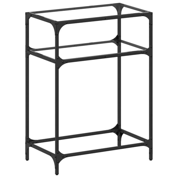 vidaXL konsolbord med transparent glastop 60x35x81 cm stål