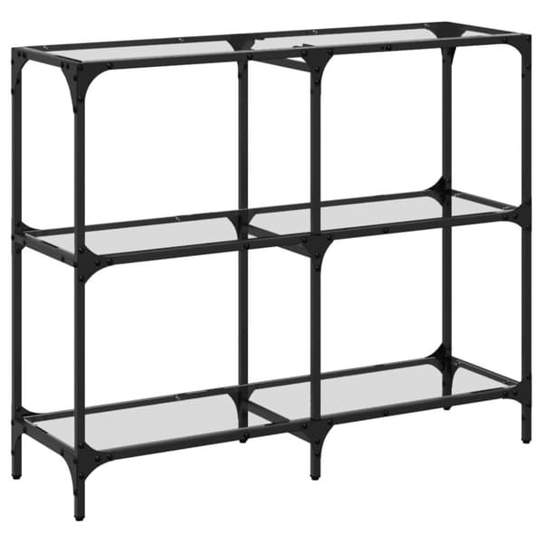 vidaXL konsolbord med transparent glastop 98x30x81 cm stål