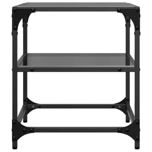 vidaXL sofabord med sort glastop 40x40x45 cm stål