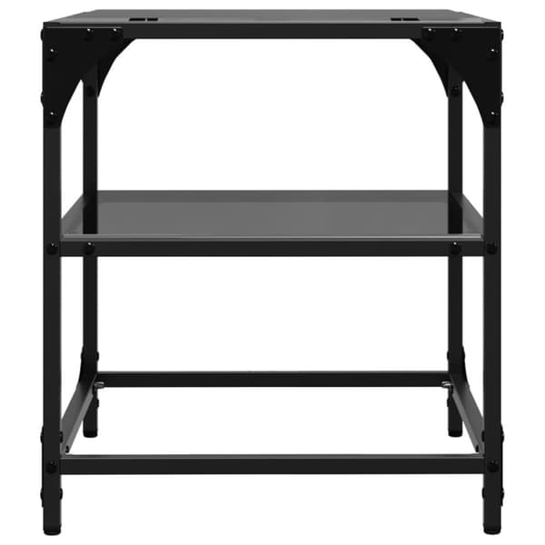 vidaXL sofabord med sort glastop 40x40x45 cm stål