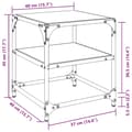 Miniatyrbillede 10 af 10: vidaXL sofabord med sort glastop 40x40x45 cm stål
