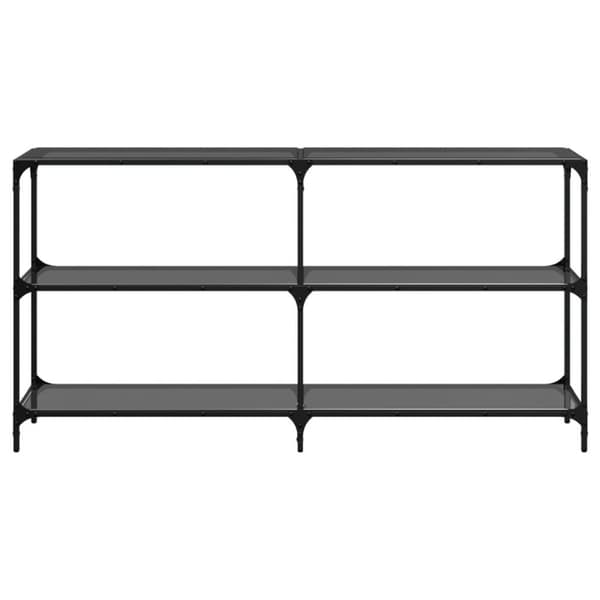 vidaXL konsolbord med sort glastop 158,5x30x81 cm stål