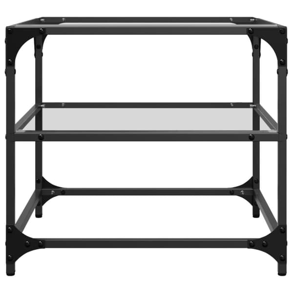vidaXL Sofabord med gjennomsiktig glassplate 2 stk 50x50x45 cm stål