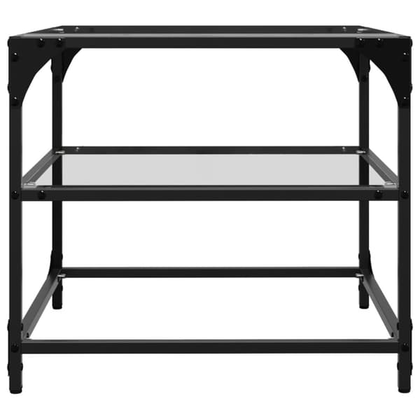vidaXL Sofabord med gjennomsiktig glassplate 2 stk 50x50x45 cm stål