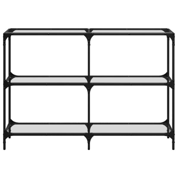 vidaXL Konsollbord med gjennomsiktig glassplate 118,5x30x81 cm stål