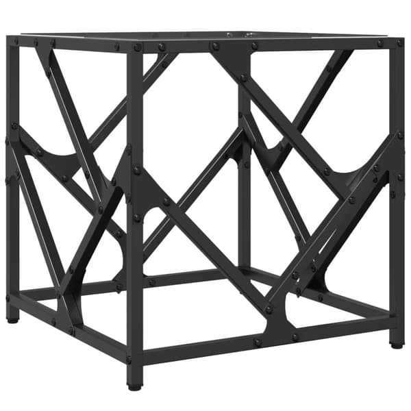 vidaXL Sofabord med gjennomsiktig glassplate 40x40x41 cm stål