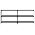 Miniatyrbilde 5 av 11: vidaXL Konsollbord med svart glassplate 194,5x30x81 cm stål