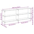 Miniatyrbilde 10 av 11: vidaXL Konsollbord med svart glassplate 194,5x30x81 cm stål