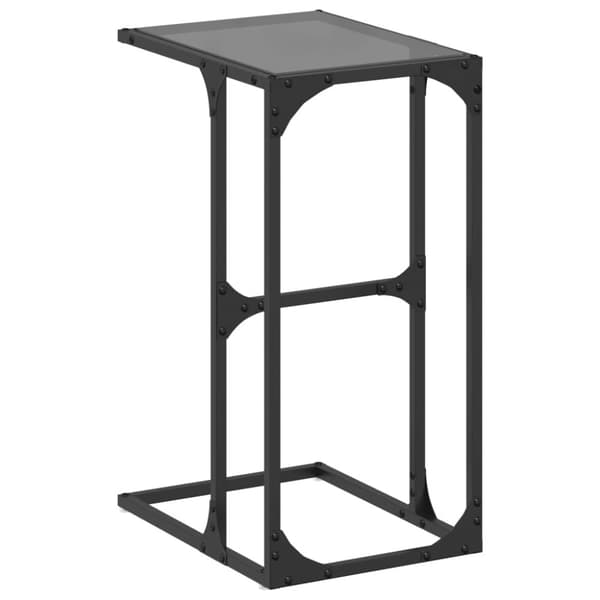 vidaXL Sidebord med svart glassplate 40x30x61,5 cm stål