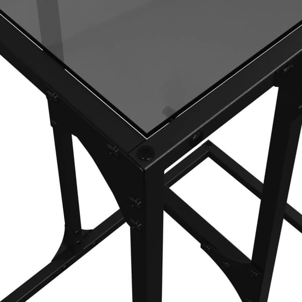 vidaXL Sidebord med svart glassplate 40x30x61,5 cm stål