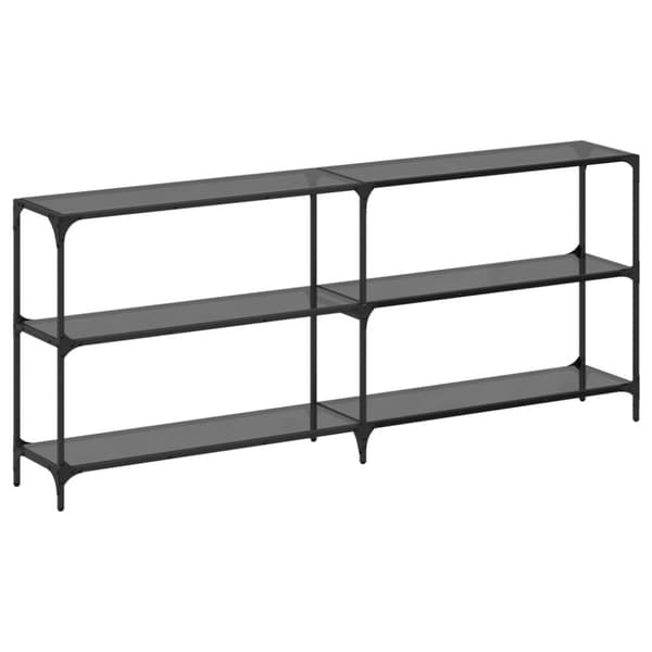 vidaXL konsolbord med sort glastop 194,5x30x81 cm stål