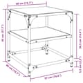 Miniatyrbillede 11 af 11: vidaXL sofaborde med sort glastop 2 stk 40x40x45 cm stål