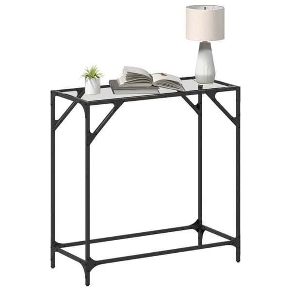 vidaXL konsolbord med transparent glastop 80x35x81 cm stål