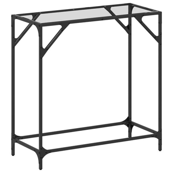 vidaXL konsolbord med transparent glastop 80x35x81 cm stål