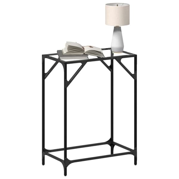 vidaXL konsolbord med transparent glastop 60x35x81 cm stål