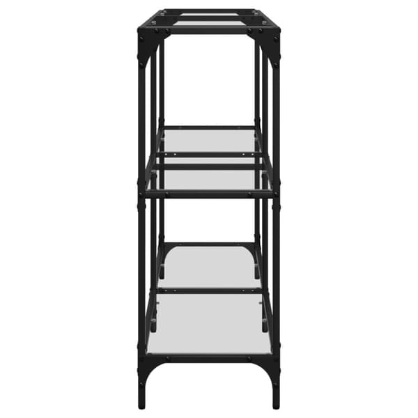 vidaXL konsolbord med transparent glastop 118,5x30x81 cm stål