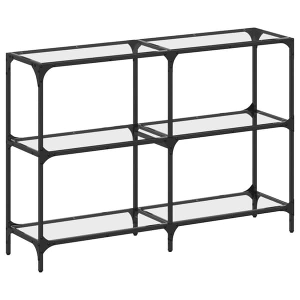 vidaXL konsolbord med transparent glastop 118,5x30x81 cm stål