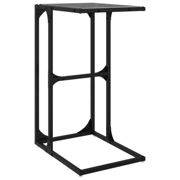 vidaXL sidebord med sort glastop 40x30x61,5 cm stål