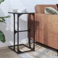 Miniatyrbillede 2 af 11: vidaXL sidebord med sort glastop 40x30x61,5 cm stål