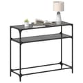 Miniatyrbillede 4 af 11: vidaXL konsolbord med sort glastop 98x35x81 cm stål