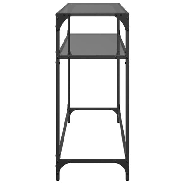 vidaXL konsolbord med sort glastop 98x35x81 cm stål
