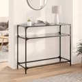 Miniatyrbillede 2 af 11: vidaXL konsolbord med sort glastop 98x35x81 cm stål